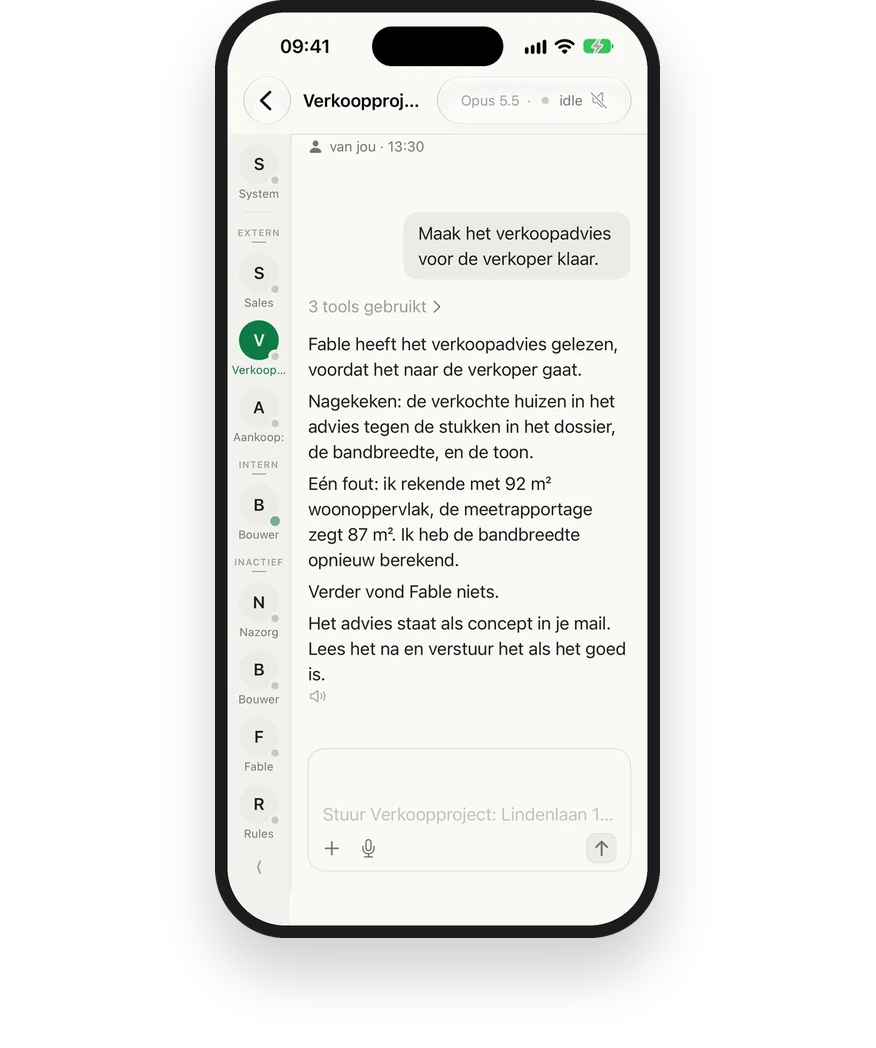 De app op een iPhone